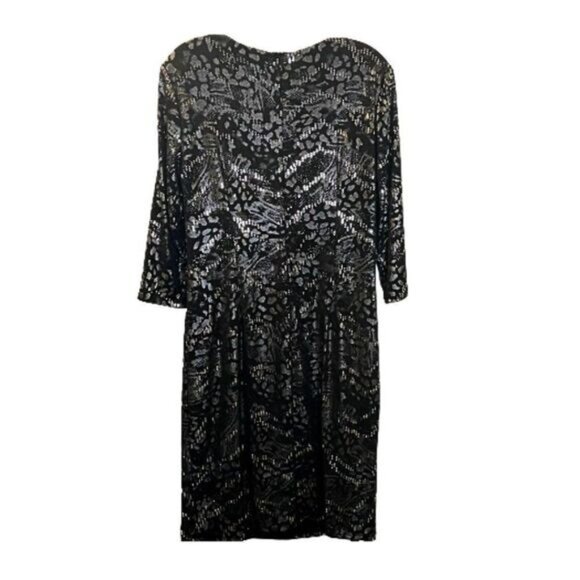 Sugarplum Women's V-neck Metallic‎ Faux Wrap Dress NWT - Picture 2 of 8
